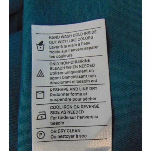 Vince Side-Tie Mini T-Shirt Dress Size Medium Teal Wrap Sarong Lagom Minimalist - Picture 8 of 8